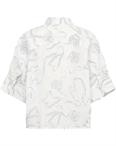 Co'Couture - ElricCC Flower Bluse - White